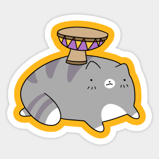 Djembe Blue Tabby Cat Sticker